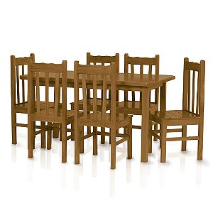 Conjunto de mesa MÔNACO com 6 cadeiras Imbuia