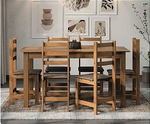 Conjunto de mesa BRASIL com 6 cadeiras