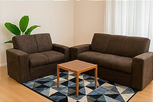 Conjunto sofá POP VENEZA 3 e 2 lugares MARROM
