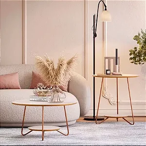 Conjunto mesa de centro LIZ OFF WHITE/FREIJO