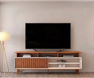 Rack FLOW FREIJO/OFF WHITE para TV 70°