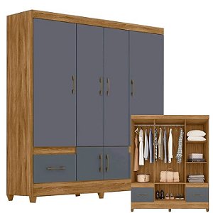 Guarda Roupa MS912 FREIJO/CINZA