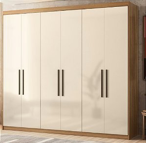 Guarda Roupa 6 portas VENICE AMENDOA/OFF WHITE