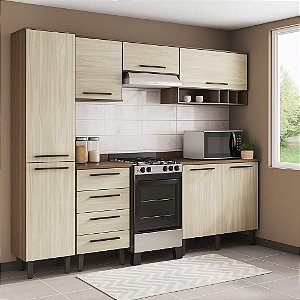 Cozinha modulada 4 peças EVOLUTION TANNAT/LEGNO CREMA