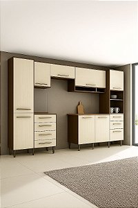 Cozinha Modulada 7 peças EVOLUTION TANNAT/LEGNO CREMA