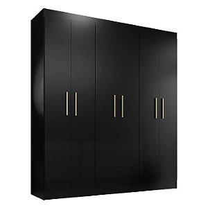 Guarda Roupa Casal Ipê 6 Portas PRETO
