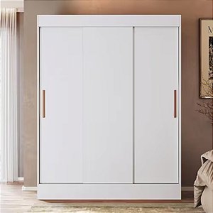 Guarda Roupa Solteiro 3 Portas 2 Gavetas Marselha BRANCO