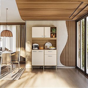 Cozinha Compacta 5 Portas 1 Gaveta LIV FREIJO/OFF WHITE