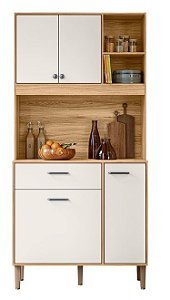 KIT COZINHA ERVA DOCE 90 CM FREIJO/OFF WHITE
