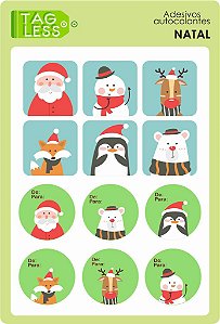 Etiqueta Adesiva de Natal De/Para Grande