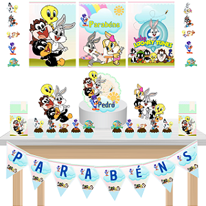 Kit festa Kit só um Bolinho Looney Tunes Baby Mesversario