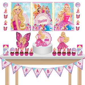Kit Festa Fácil Kit Só Um Bolinho Barbie Mêsversário Aniversário