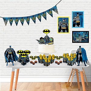 Kit Festa Fácil Kit Só Um Bolinho Batman Super Herói Mêsversário Aniversário