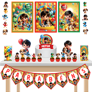 Kit Festa Fácil Kit Só Um Bolinho Bento e Totó Aniversário Mêsversário