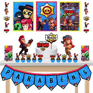 Kit festa fácil Kit Bolinho Básico Braw Stars Mêsversário Aniversário