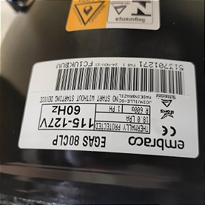 Compressor 110V R600a 1/4 EGAS 80CLP W10388219 Embraco