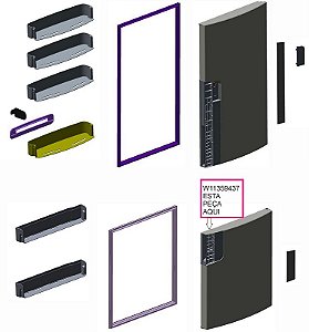 Porta do Freezer Evox Geladeira Frost Free Duplex Inverse Consul W11359437 Original