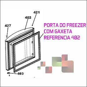 Porta Branca Do Freezer com Borracha de Vedação CRM44 CRM45 CRD45 Brastemp Consul 326043845 Original