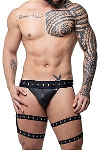 CUECA JOCKSTRAP LIGA PRETA ILHOS