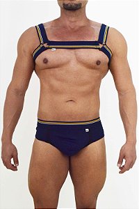COJUNTO DE JOCK MAIS  HARNESS ELASTICO AZUL MARINHO