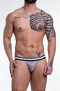 JOCK CIRRE CINZA COM ELASTICO TRICOLOR