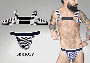 CONJUNTO HARNESS E JOCK DETALHE LISTRADO