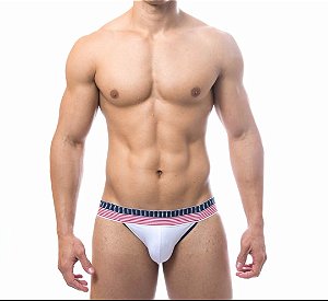 CUECA JOCKSTRAP SUPLEX BRANCO ELÁSTICO AMÉRICA