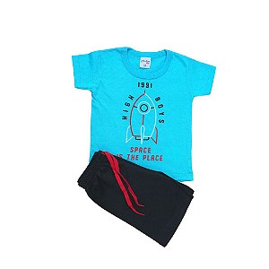 Conjunto "High Boys" Camiseta e Bermuda Moletinho