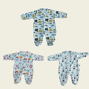 Kit macacão estampado masculino Prematuro