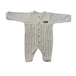 Macacão Feminino Branco Corações - PREMATURO