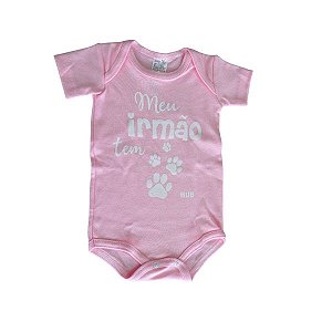 Body Rosa Claro "Meu irmão tem patas"