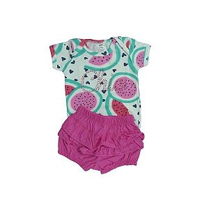 Conjunto Melancia Body e Tapa Fralda