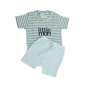 Conjunto "Little Man" Branco e Off White