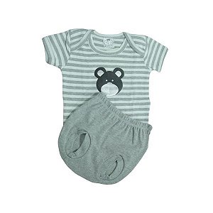 Conjunto Ursinho Body e Tapa Fralda
