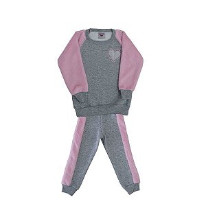 Conjunto Blusa e Calça Cinza de Coração