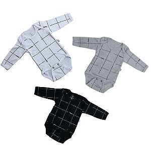 Kit Body Hipster Preto, Branco e Cinza