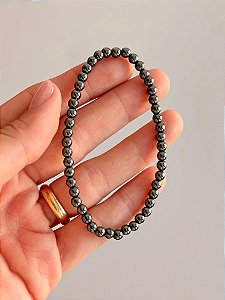 Pulseira de Hematita Redonda 4mm - Proteção, Disciplina, Afasta Vícios e Melhora Hábitos