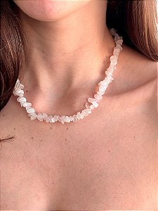 Colar de Quartzo Rosa - Pedra do Amor - Cura do Coração, Amor Próprio, Perdão e Gratidão