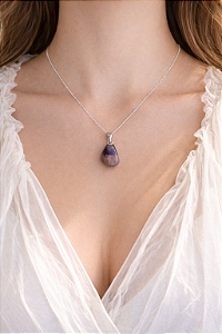 Pingente de Cacoxenita Rolada - Ajuda com Questões Mal Resolvidas; Ascensão e Espiritualidade