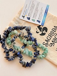 Conjunto Estudo e Trabalho - Sodalita, Amazonita e Lápis Lazúli