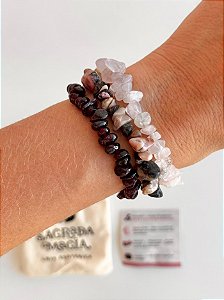 Conjunto Amor e Relacionamentos - Quartzo Rosa, Rodonita e Granada