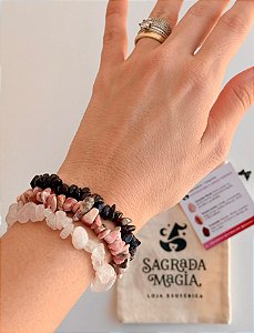 Conjunto Autoestima e Amor-próprio - Rodocrosita, Quartzo Rosa e Granada