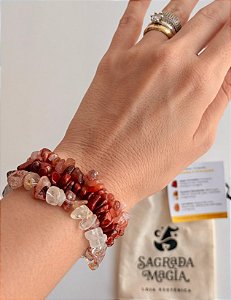 Conjunto Alegria e Vitalidade - Jaspe Vermelho, Jaspe Amarela e Ágata