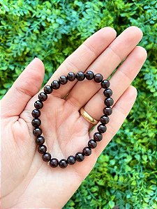 Pulseira de Granada Redonda 6mm - Poder Sexual, Ousadia, Autoestima, Paixão e Desejo