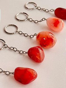 Chaveiro de Cornalina Rolada - Alegria de Viver, Procrastinação, Disposição e Motivação