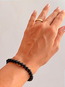 Pulseira de Turmalina Negra Redonda 6mm - Proteção Energética e Espiritual, Inseguranças e Soluções