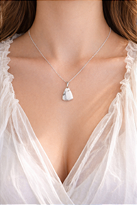 Pingente de Howlita Rolada - Paciência, Ansiedade, Equilíbrio de Emoções e Paz