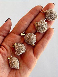 Pingente de Rosa do Deserto Dourado - Organiza Ideias, Dissolve o Estresse, Entender a Intuição, Concentração e Decisões Seguras