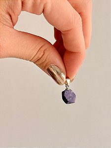 Pingente de Charoita Prateado - Médiuns, Curandeiros e Trabalhadores da Luz