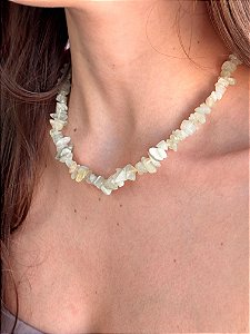 Colar de Jade Cascalho  - Pedra das Virtudes - Aflora o seu melhor, Paz Interior e Equilíbrio Emocional